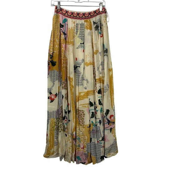 Anthropologie Bhanuni by Jyoti Skirt Womens XS Mischa Maxi Boho Printed Rayon - Picture 12 of 16